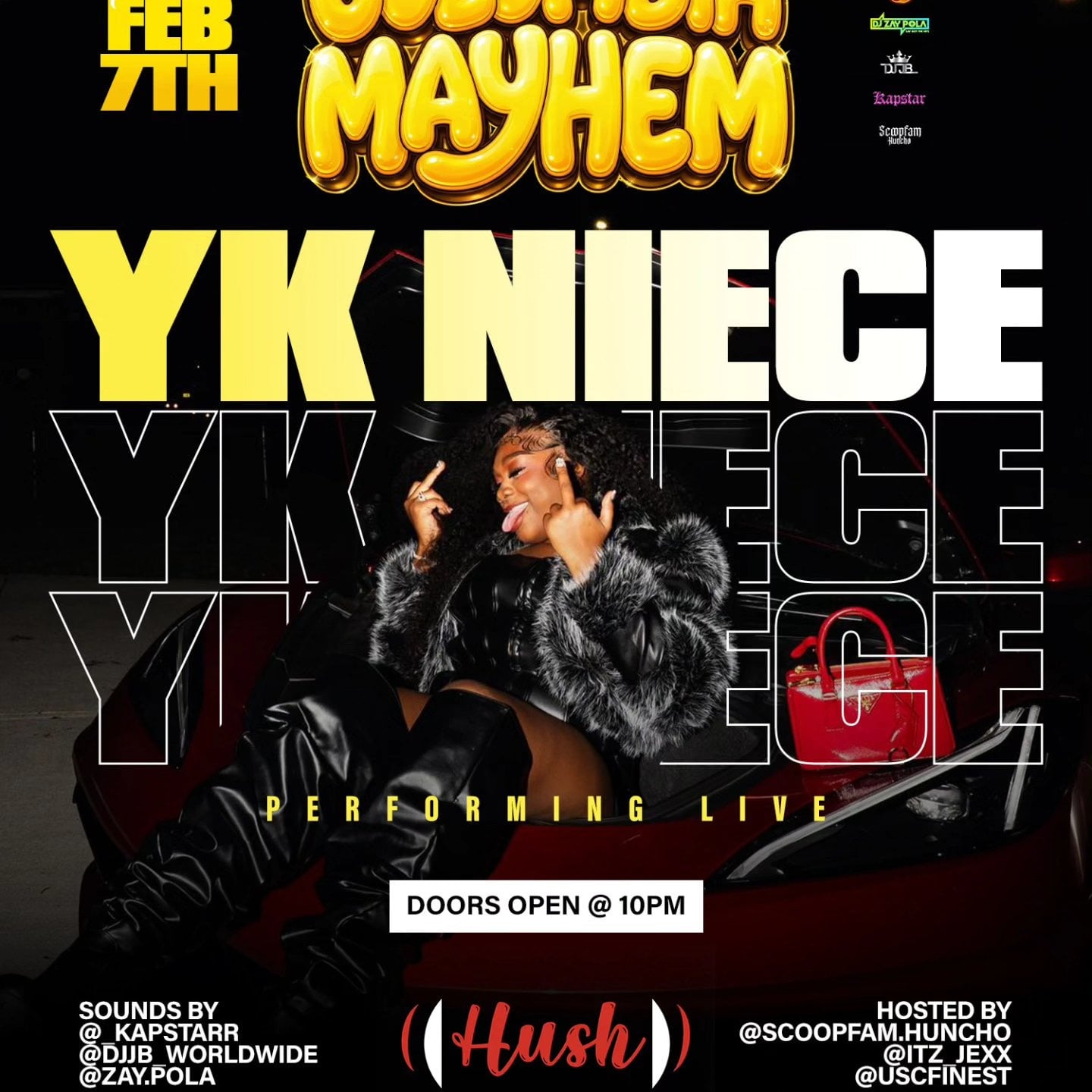 YK Niece original event flyer